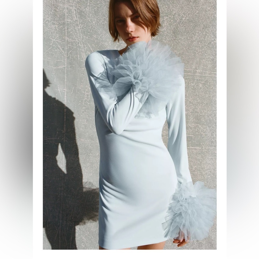 VIRAL NEW ZARA 2025 COLLECTION TULLE CUFF MINI DRESS SIZE M
🚨NO DISCOUNT - Picture 8 of 14